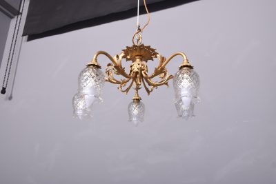 Elegant Gilded 5 lamp Chandelier Antique Lighting 9