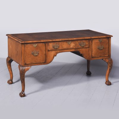 Early Georgian-Style, Freestanding Figured Walnut Writing Desk antique writing desk Antique Desks 3