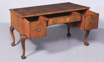 Early Georgian-Style, Freestanding Figured Walnut Writing Desk antique writing desk Antique Desks 11