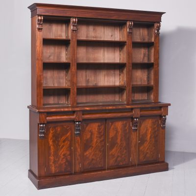 Early Victorian Scottish Mahogany Open Bookcase open bookcase Antique Bookcases 4