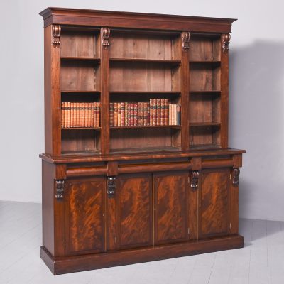 Early Victorian Scottish Mahogany Open Bookcase open bookcase Antique Bookcases 13