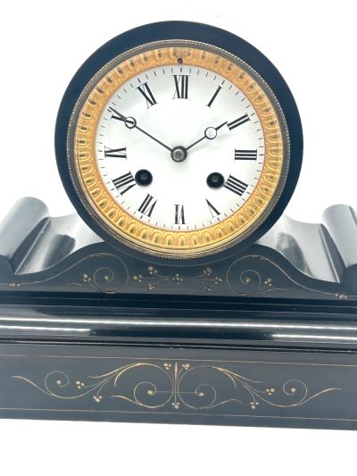 Victorian Drum Head Slate Mantel Clock – 8 Day striking Clock French mantel clock Antique Clocks 4