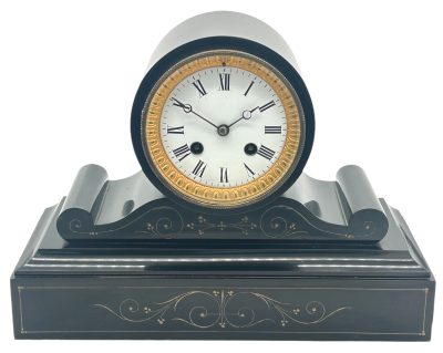 Victorian Drum Head Slate Mantel Clock – 8 Day striking Clock French mantel clock Antique Clocks 3