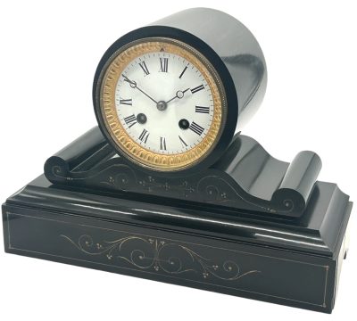 Victorian Drum Head Slate Mantel Clock – 8 Day striking Clock French mantel clock Antique Clocks 7