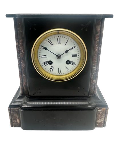 Fabulous Edwardian Marble & Slate Mantel Clock – 8 Day bell striking Clock Mantel Clock Antique Clocks 5