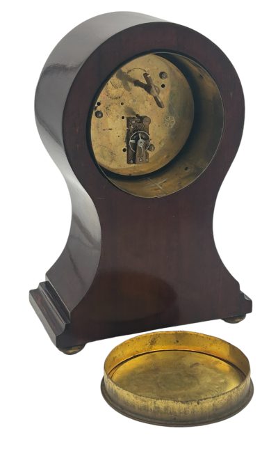 Gorgeous Edwardian Inlaid Balloon Shaped Mantel Clock – 8 Day Clock French mantel clock Antique Clocks 6