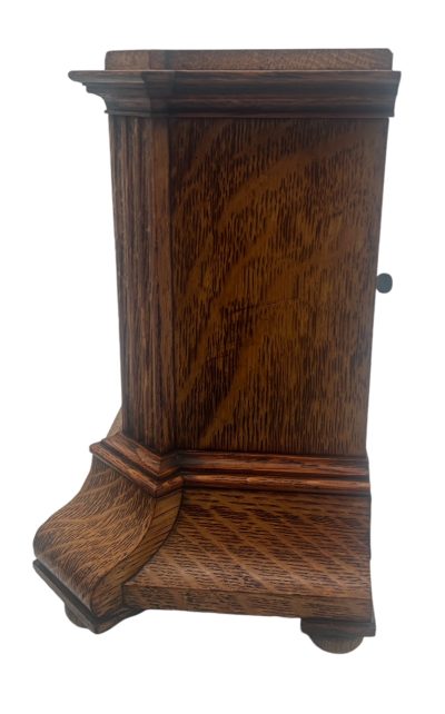 Lovely Edwardian architectural Oak Case Mantel Clock – 8 Day gong striking Clock Mantel Clock Antique Clocks 10