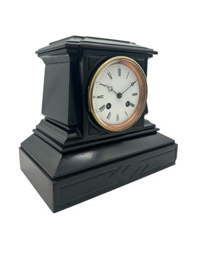 Sublime Edwardian architectural Slate Mantel Clock – 8 Day bell striking Clock French mantel clock Antique Clocks 4