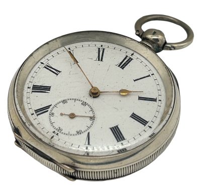 Wonderful Antique Key Wind Silver 935 Case Pocket Watch – ca 1880 collectible pocket watch Antique Watches 4