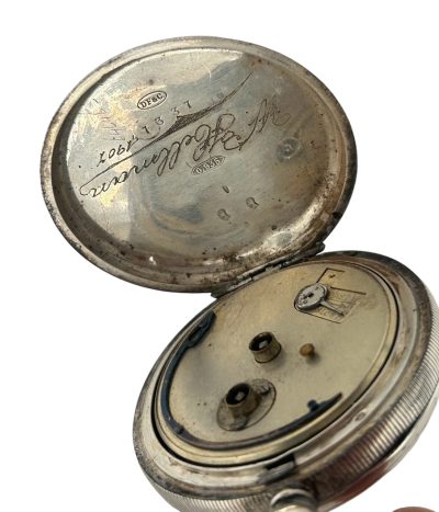 Wonderful Antique Key Wind Silver 935 Case Pocket Watch – ca 1880 collectible pocket watch Antique Watches 9