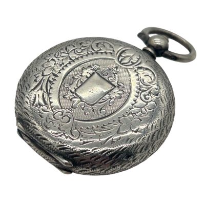 Fabulous Antique Key Wind Engraved Silver Case Fob Pocket Watch – ca 1880 - Image 5