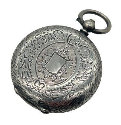 Fabulous Antique Key Wind Engraved Silver Case Fob Pocket Watch – ca 1880 collectible pocket watch Antique Watches 8