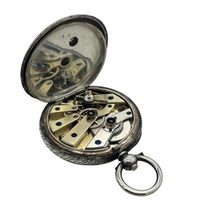 Fabulous Antique Key Wind Engraved Silver Case Fob Pocket Watch – ca 1880 collectible pocket watch Antique Watches 10