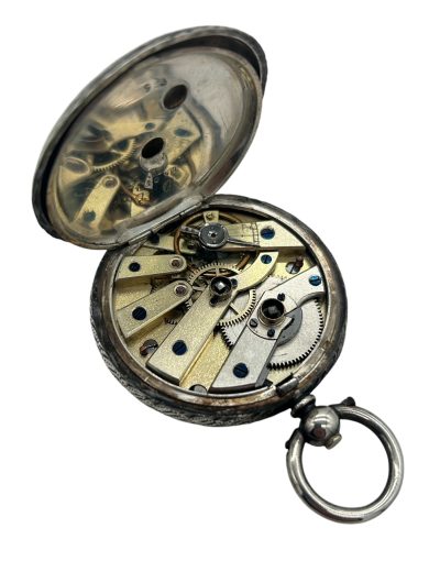 Fabulous Antique Key Wind Engraved Silver Case Fob Pocket Watch – ca 1880 collectible pocket watch Antique Watches 11