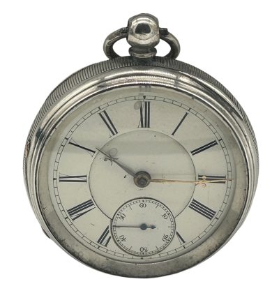 Awesome Antique English Fusee Silver Case Pocket Watch – ca 1887 collectible pocket watch Antique Watches 3