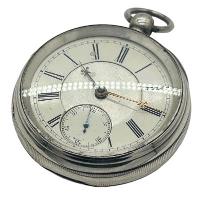 Awesome Antique English Fusee Silver Case Pocket Watch – ca 1887 collectible pocket watch Antique Watches 6