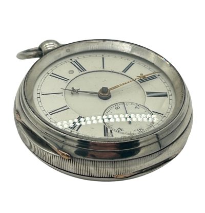 Awesome Antique English Fusee Silver Case Pocket Watch – ca 1887 collectible pocket watch Antique Watches 8