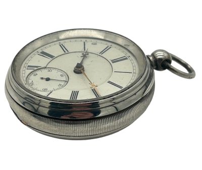 Awesome Antique English Fusee Silver Case Pocket Watch – ca 1887 collectible pocket watch Antique Watches 9