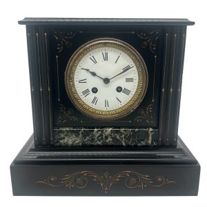 Exquisite Victorian Marble & Slate Mantel Clock – 8 Day bell striking Clock French mantel clock Antique Clocks