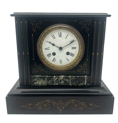 Exquisite Victorian Marble & Slate Mantel Clock – 8 Day bell striking Clock French mantel clock Antique Clocks 3