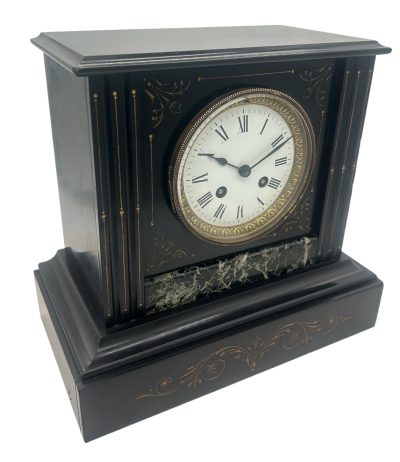 Exquisite Victorian Marble & Slate Mantel Clock – 8 Day bell striking Clock French mantel clock Antique Clocks 5