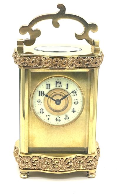 Fantastic Antique Serpentine Cased French 8 day Carriage clock– ca 1890 carriage clock Antique Clocks 3