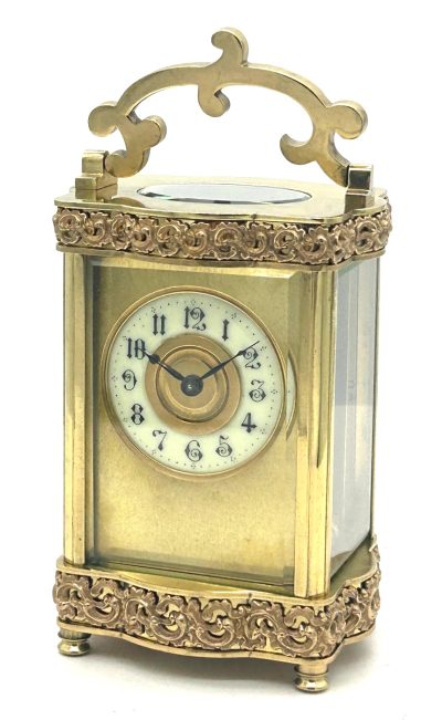 Fantastic Antique Serpentine Cased French 8 day Carriage clock– ca 1890 carriage clock Antique Clocks 4