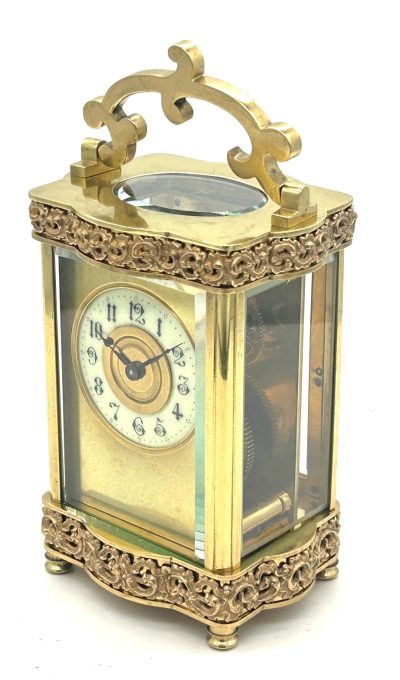 Fantastic Antique Serpentine Cased French 8 day Carriage clock– ca 1890 carriage clock Antique Clocks 5