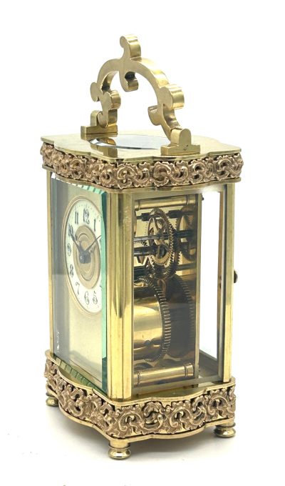 Fantastic Antique Serpentine Cased French 8 day Carriage clock– ca 1890 carriage clock Antique Clocks 6