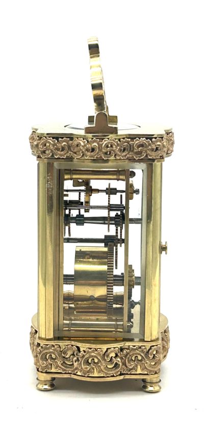 Fantastic Antique Serpentine Cased French 8 day Carriage clock– ca 1890 carriage clock Antique Clocks 7