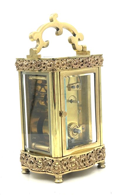 Fantastic Antique Serpentine Cased French 8 day Carriage clock– ca 1890 carriage clock Antique Clocks 8