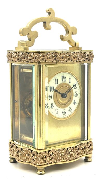 Fantastic Antique Serpentine Cased French 8 day Carriage clock– ca 1890 carriage clock Antique Clocks 9