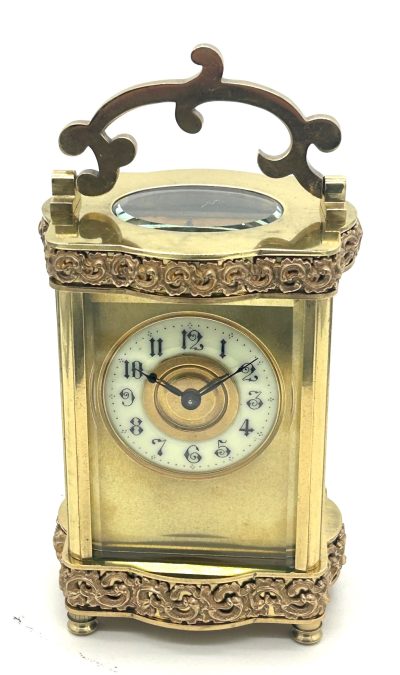 Fantastic Antique Serpentine Cased French 8 day Carriage clock– ca 1890 carriage clock Antique Clocks 11