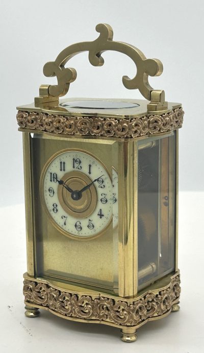 Fantastic Antique Serpentine Cased French 8 day Carriage clock– ca 1890 carriage clock Antique Clocks 12