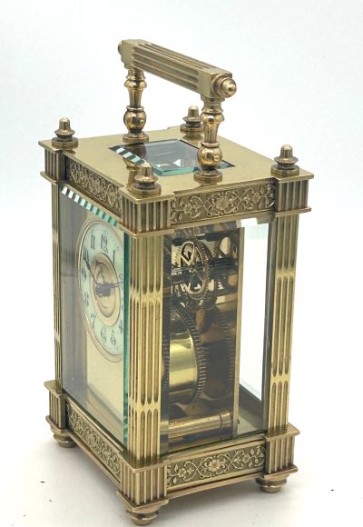 Fantastic Antique Edwardian French 8 day Carriage clock– ca 1900 carriage clock Antique Clocks 6