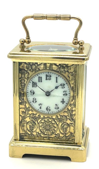 Stunning Antique French 8 day Carriage clock – ca 1900 carriage clock Antique Clocks 4