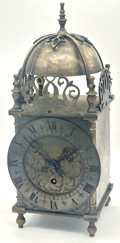 Wonderful English Style Brass Lantern Clock – ca1900 LANTERN CLOCK Antique Clocks 4