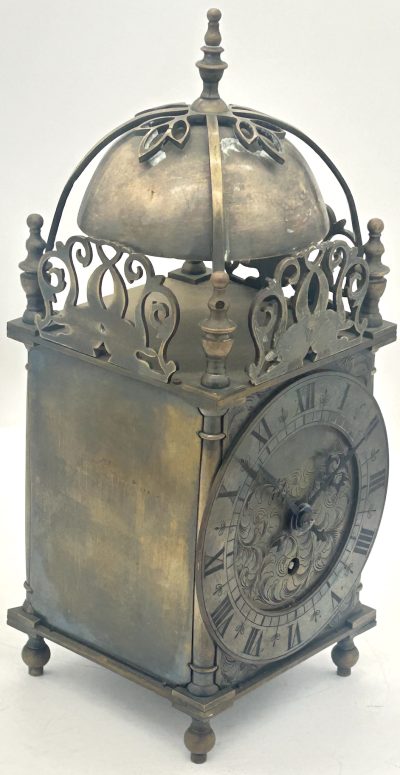 Wonderful English Style Brass Lantern Clock – ca1900 LANTERN CLOCK Antique Clocks 11