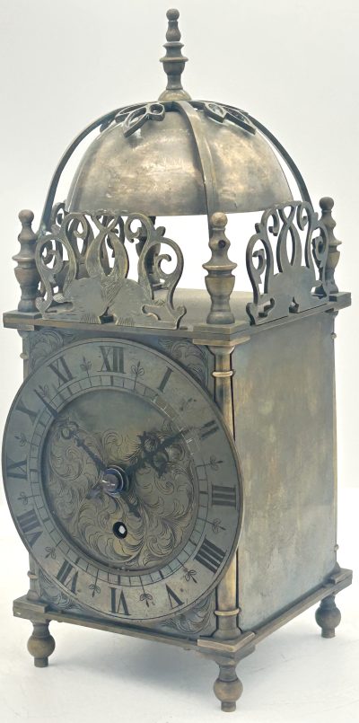 Wonderful English Style Brass Lantern Clock – ca1900 LANTERN CLOCK Antique Clocks 13