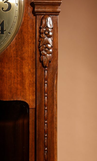 Art Deco Black Forest Friedrich Mauthe Schwenningen Walnut Longcase Clock Circa 1920. art deco Antique Clocks 5