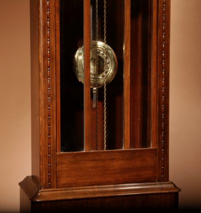 Art Deco Black Forest Friedrich Mauthe Schwenningen Walnut Longcase Clock Circa 1920. art deco Antique Clocks 7