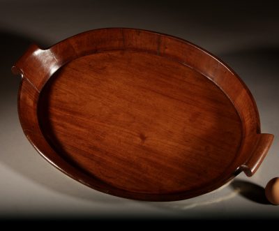 A Very Decorative and Useful Original Oval Mahogany Coopered Tray. Antique Trays 5