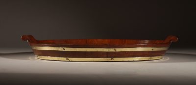 A Very Decorative and Useful Original Oval Mahogany Coopered Tray. Antique Trays 6