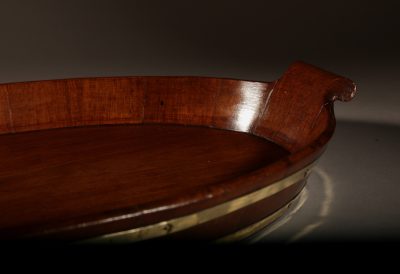 A Very Decorative and Useful Original Oval Mahogany Coopered Tray. Antique Trays 9