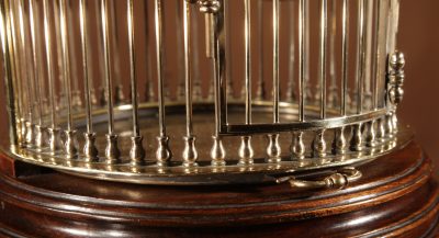 Impressive And Beautiful Walnut And Brass Birdcage Continental Circa 1920-40.  bird Antique Furniture 6