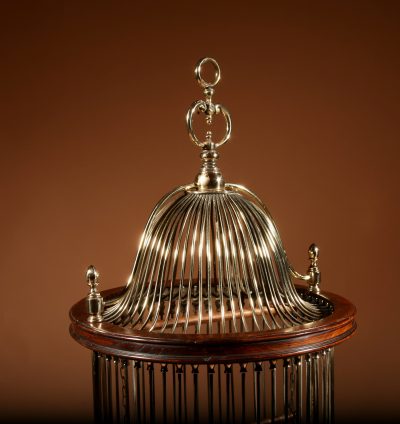 Impressive And Beautiful Walnut And Brass Birdcage Continental Circa 1920-40.  bird Antique Furniture 8