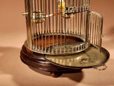 Impressive And Beautiful Walnut And Brass Birdcage Continental Circa 1920-40.  bird Antique Furniture 10