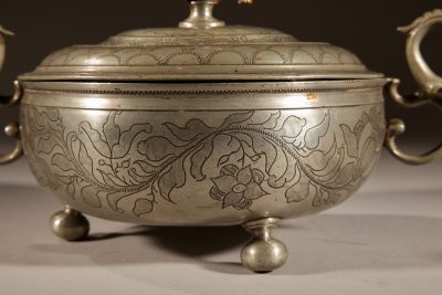 A Very Rare Pewter And Brass Birthing Bowl 18th Century. pewter Antique Metals 6