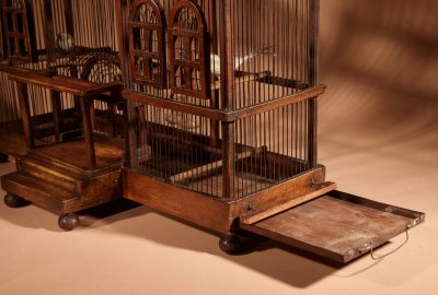 Folk Art Unusual Wood And Iron Bird Cage In The Shape Of A Church/ Country House.  bird cage Antique Collectibles 12