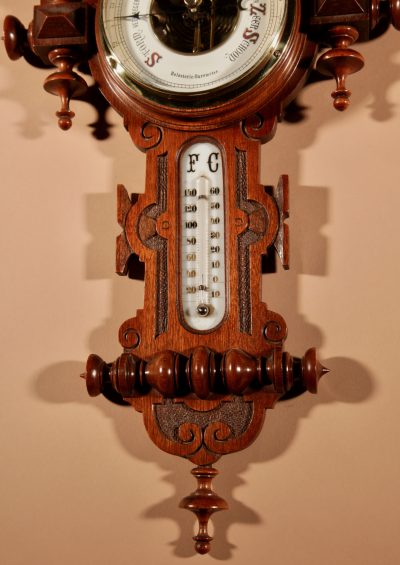 Very stylish Dutch William III Style Mahogany Barometer Thermometer Circa 1900. Antique Barometers 5